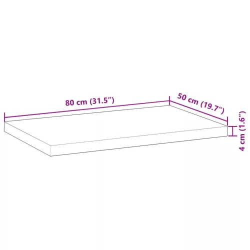  kezeletlen tömör akácfa fürdőszobapult 80x50x4 cm