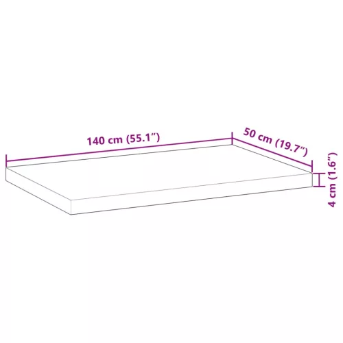  kezeletlen tömör akácfa fürdőszobapult 140x50x4 cm