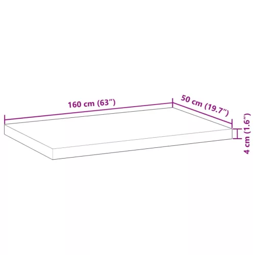  kezeletlen tömör akácfa fürdőszobapult 160x50x4 cm