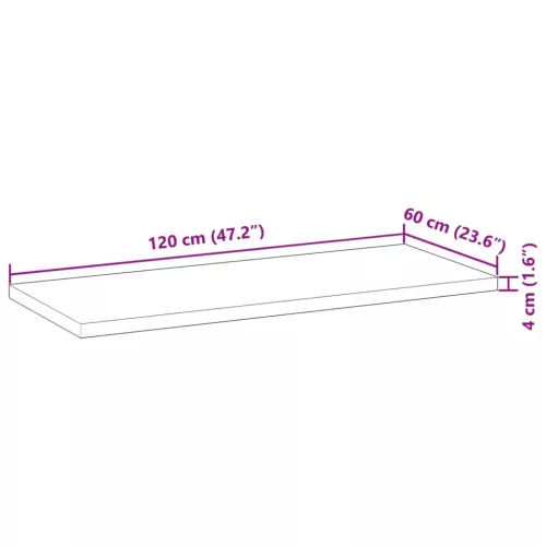  kezeletlen tömör akácfa fürdőszobapult 120x60x4 cm