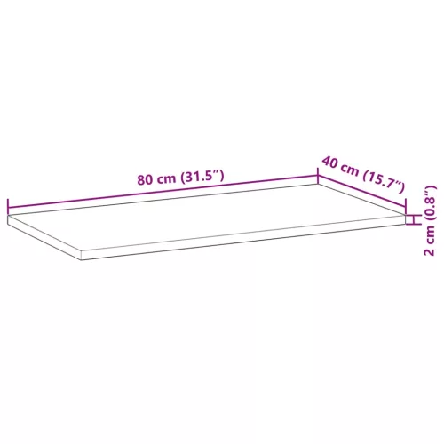  olajbevonatú tömör akácfa fürdőszobapult 80 x 40 x 2 cm