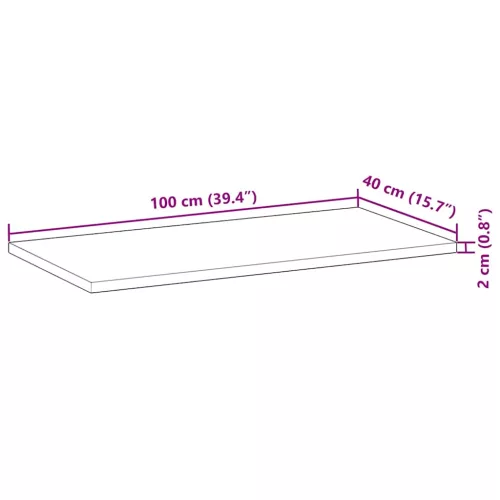  olajbevonatú tömör akácfa fürdőszobapult 100 x 40 x 2 cm