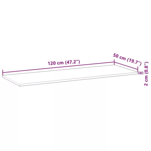  olajbevonatú tömör akácfa fürdőszobapult 120 x 50 x 2 cm