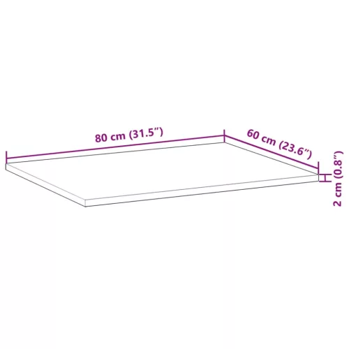  olajbevonatú tömör akácfa fürdőszobapult 80 x 60 x 2 cm