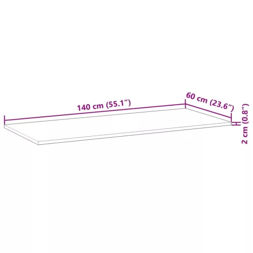  olajbevonatú tömör akácfa fürdőszobapult 140 x 60 x 2 cm