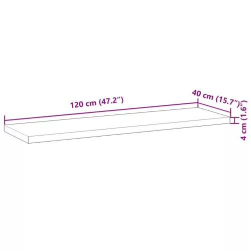  olajbevonatú tömör akácfa fürdőszobapult 120 x 40 x 4 cm