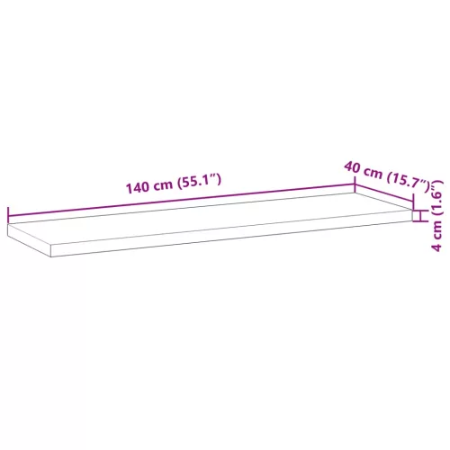  olajbevonatú tömör akácfa fürdőszobapult 140 x 40 x 4 cm