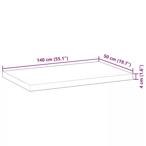  olajbevonatú tömör akácfa fürdőszobapult 140 x 50 x 4 cm