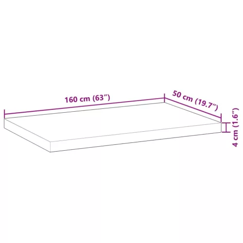  olajbevonatú tömör akácfa fürdőszobapult 160 x 50 x 4 cm