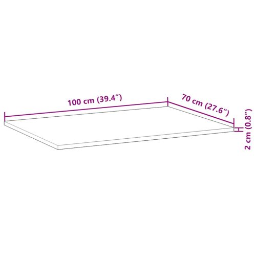  kezeletlen tömör akácfa íróasztallap 100 x 70 x 2 cm