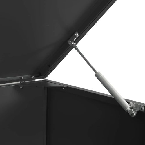  fekete acél kerekes tároló 4 szemeteskukához 276 x 79 x 117 cm