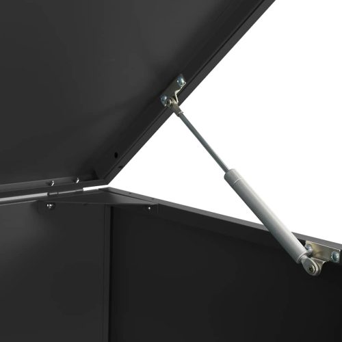  fekete acél kerekes tároló 5 szemeteskukához 345 x 79 x 117 cm