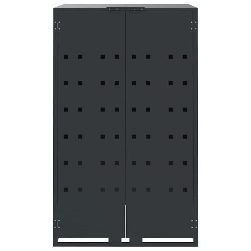  antracit acél tároló 4 szemeteskukához 276 x 79 x 117 cm