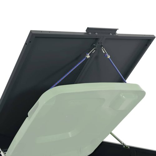  antracit acél tároló 4 szemeteskukához 276 x 79 x 117 cm