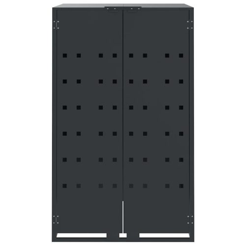  antracit acél kerekes tároló 5 szemeteskukához 345x79x117 cm