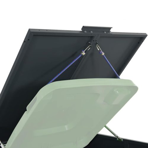  antracit acél kerekes tároló 5 szemeteskukához 345x79x117 cm