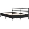  fekete szerelt fa és fém ágykeret 120 x 200 cm