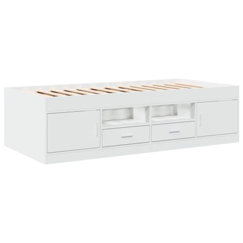  fehér kanapéágy fiókkal matrac nélkül 100x200 cm