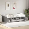  betonszürke kanapéágy fiókkal matrac nélkül 100x200 cm