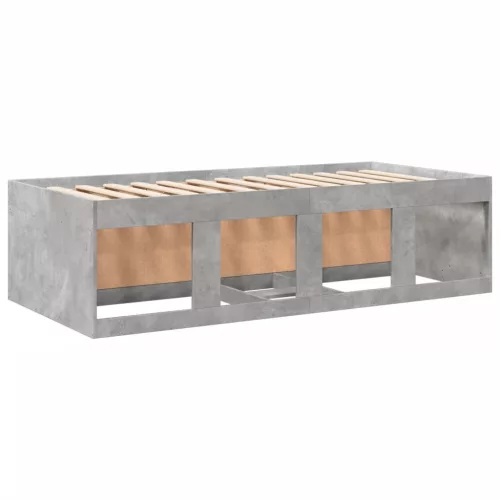 betonszürke kanapéágy fiókkal matrac nélkül 100x200 cm
