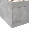  betonszürke kanapéágy fiókkal matrac nélkül 100x200 cm