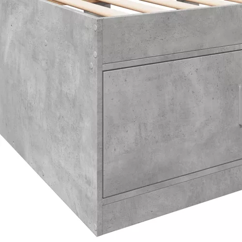 betonszürke kanapéágy fiókkal matrac nélkül 100x200 cm
