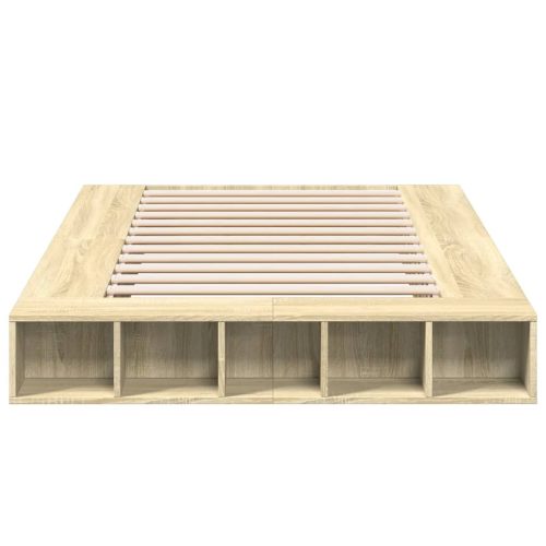  sonoma tölgyszínű szerelt fa ágykeret 120 x 200 cm