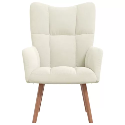  krémfehér bársony pihenőfotel