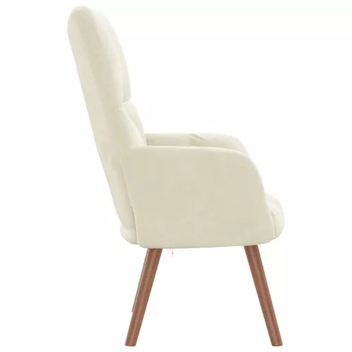  krémfehér bársony pihenőfotel