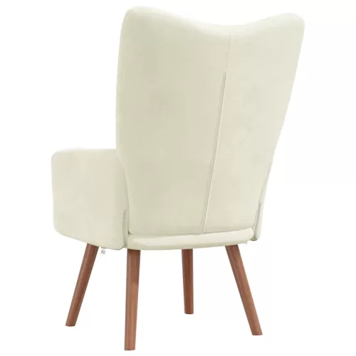  krémfehér bársony pihenőfotel