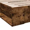  füstös tölgy színű szerelt fa ágykeret fiókkal 100 x 200 cm