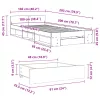  füstös tölgy színű szerelt fa ágykeret fiókkal 100 x 200 cm