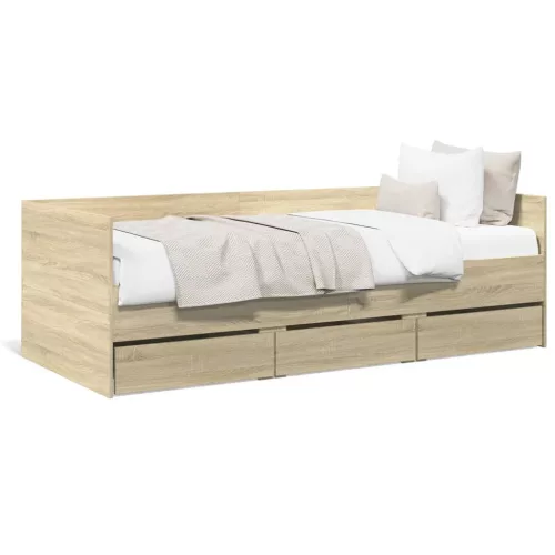  sonoma tölgy kanapéágy fiókkal matrac nélkül 75x190 cm