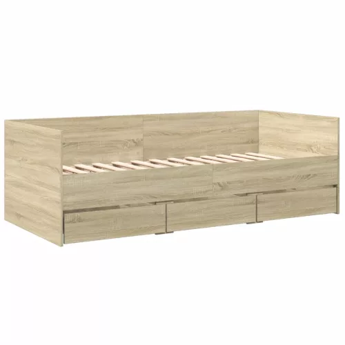  sonoma tölgy kanapéágy fiókkal matrac nélkül 75x190 cm