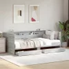  szürke sonoma kanapéágy fiókkal matrac nélkül 100x200 cm