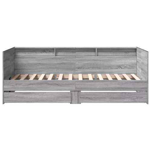  szürke sonoma kanapéágy fiókkal matrac nélkül 100x200 cm