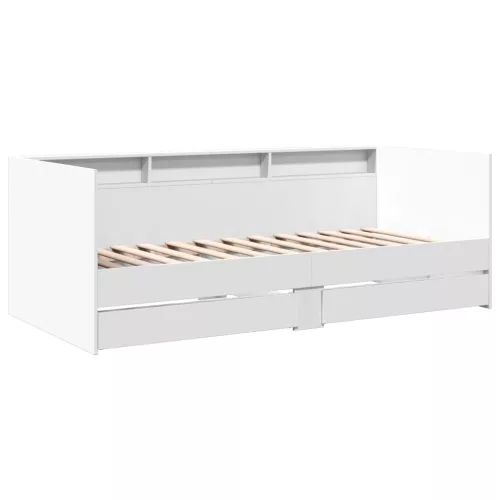  fehér kanapéágy fiókkal matrac nélkül 90x200 cm
