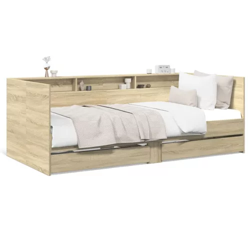  sonoma tölgy kanapéágy fiókkal matrac nélkül 90x200 cm