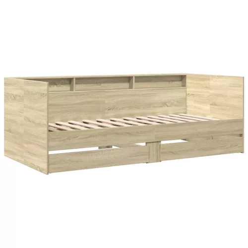  sonoma tölgy kanapéágy fiókkal matrac nélkül 90x200 cm