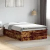  füstös tölgy színű szerelt fa ágykeret 135 x 190 cm