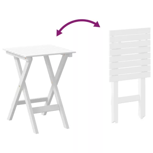  fehér tömör nyárfa hintaszék összecsukható asztallal