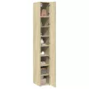  sonoma tölgy szerelt fa vékony tárolószekrény 30x42,5x225 cm