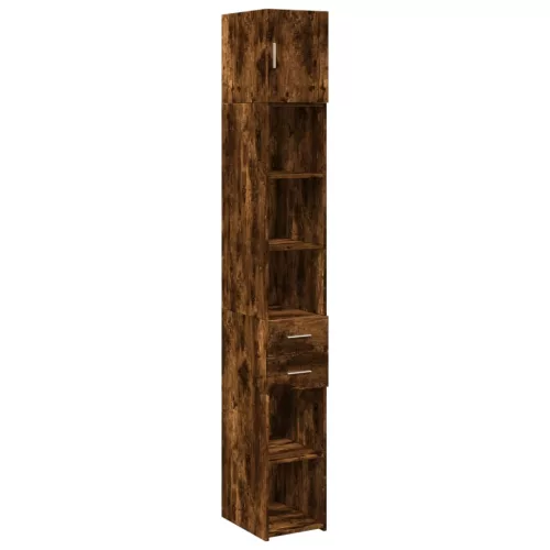  füstös tölgy szerelt fa vékony tárolószekrény 30x42,5x225 cm