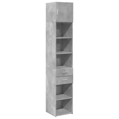  betonszürke szerelt fa vékony tárolószekrény 40 x 42,5 x 225 cm