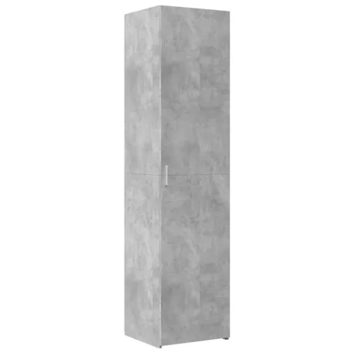  betonszürke szerelt fa vékony tárolószekrény 45 x 42,5 x 225 cm