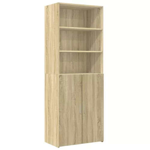  sonoma tölgy színű szerelt fa tárolószekrény 70 x 42,5 x 225 cm