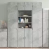  betonszürke szerelt fa tárolószekrény 70 x 42,5 x 225 cm