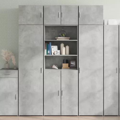  betonszürke szerelt fa tárolószekrény 70 x 42,5 x 225 cm