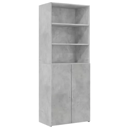 betonszürke szerelt fa tárolószekrény 70 x 42,5 x 225 cm