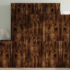    füstös tölgy színű szerelt fa tárolószekrény 70 x 42,5 x 225 cm